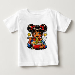 アニメ少女のラーメンをすすりこむ ベビーTシャツ
