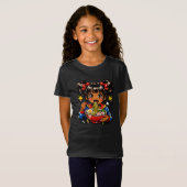 アニメ少女のラーメンをすすりこむTシャツ Tシャツ (正面フル)