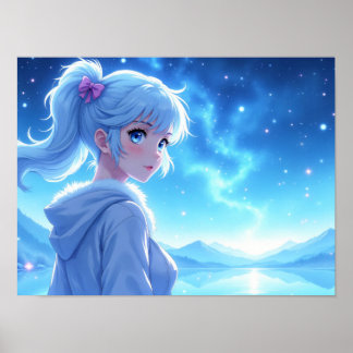 アニメ少女の星空湖畔の肖像 ポスター
