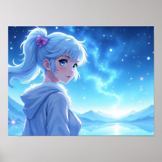 アニメ少女の星空湖畔の肖像 ポスター (正面)