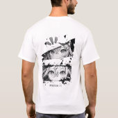 アニメ少女イラストTシャツ – かわいい漫画デザイン Tシャツ (裏面)
