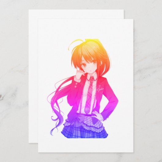 アニメ少女 招待状 (正面/裏面)