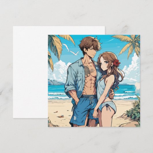 アニメ少年と少女 招待状 (正面/裏面)