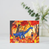 アニメ少年歩く恐竜の秋の森 シーズンポストカード (スタンド正面)