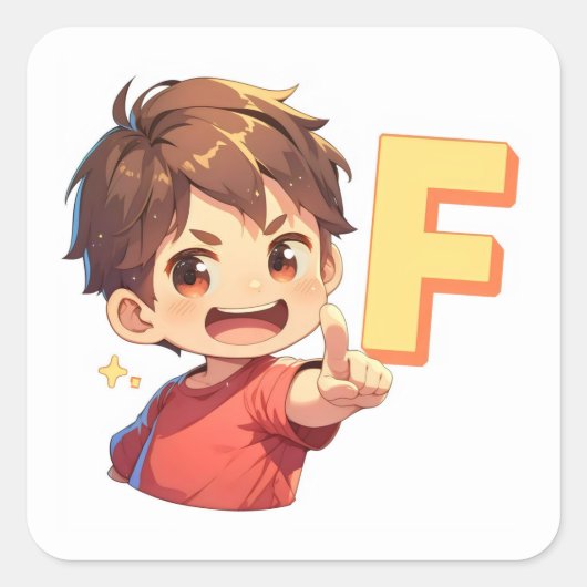 アニメ少年F スクエアシール (正面)
