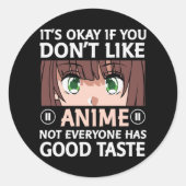 アニメ引用文デザイン |アニメの味 ラウンドシール (正面)