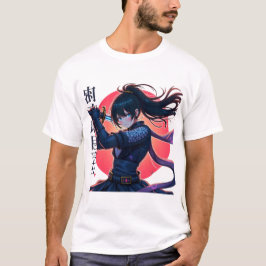 アニメ忍者ガールとカタナ – Epic Samurai Warrior Tシャツ