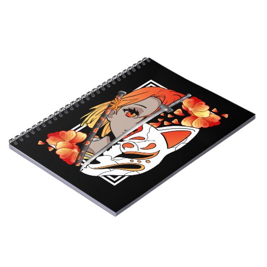 アニメ日本のガールマスクサムライソード花 ノートブック (左側)