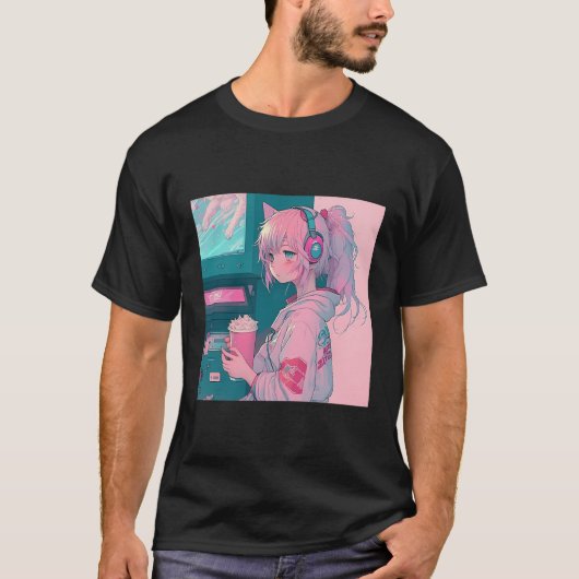 アニメ日本のガール Tシャツ (正面)