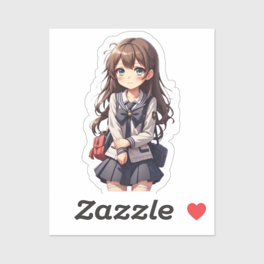 アニメ日本のスクールガール シール (シート)