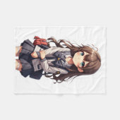 アニメ日本のスクールガール フリースブランケット (正面(横))