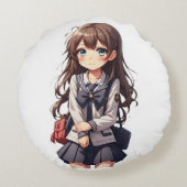 アニメ日本のスクールガール ラウンドクッション (裏面)