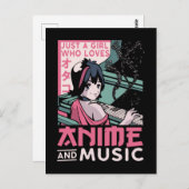 アニメ日本のミュージックガールオタクピアノミュージシャン ポストカード (正面/裏面)
