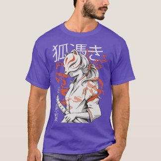 アニメ日本のFoガールウォリアー狐仮面プレミウ Tシャツ