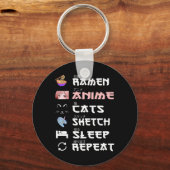 アニメ日本ラーメン写生猫アニメ恋人ギル キーホルダー (正面)