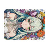 アニメ柄の花 マグネット (横)