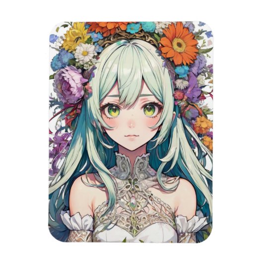 アニメ柄の花 マグネット (縦)