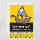 アニメ海賊のドクロと骨の子供の誕生日パーティー 招待状 (正面)