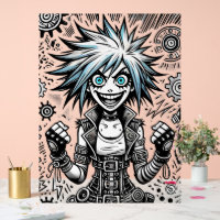 アニメ漫画陽気なアートオリジナルblu_eyes black_a