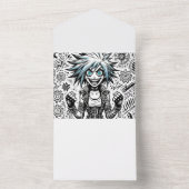 アニメ漫画陽気なアートオリジナルblu_eyes black_a オールインワン招待状 (内側)