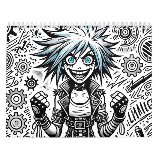 アニメ漫画陽気なアートオリジナルblu_eyes black_a カレンダー (カバー)