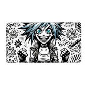 アニメ漫画陽気なアートオリジナルblu_eyes black_a ラベル (正面)