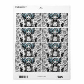 アニメ漫画陽気なアートオリジナルblu_eyes black_a ラベル (フルシート)
