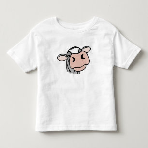 アニメ牛の白黒ピンクキス灰色農家動物 トドラーTシャツ