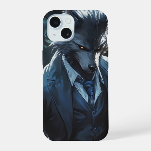 アニメ狼男 iPhone 15ケース (裏面)