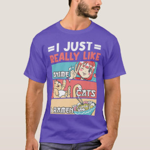 アニメ猫やラーメンが大好き223かわいい Tシャツ