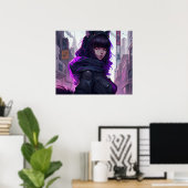 アニメ猫ガールポスター ポスター (ホームオフィス)