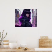 アニメ猫ガールポスター ポスター (キッチン)