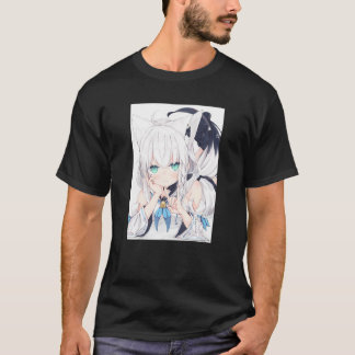 アニメ猫キャットガールかわいい和風美学日本の Tシャツ