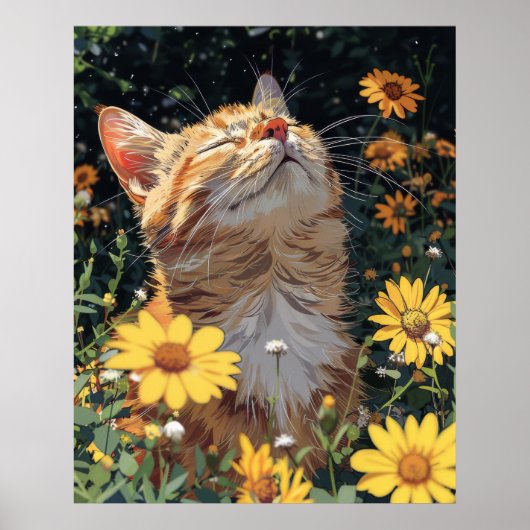 アニメ猫ポスター – かわいい猫イラストレーションinアニメ ポスター (正面)