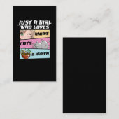 アニメ猫ラーメンオタク日本愛好家アニメガール 名刺 (正面/裏面)