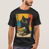 アニメ猫ラーメン日本の Tシャツ (正面)