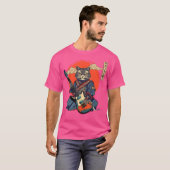 アニメ猫日本の侍タトゥーかわいい忍者Gui Tシャツ (正面フル)