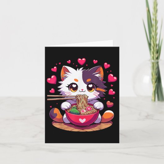 アニメ猫食べラーメンハートヴァレンティ カード (正面)