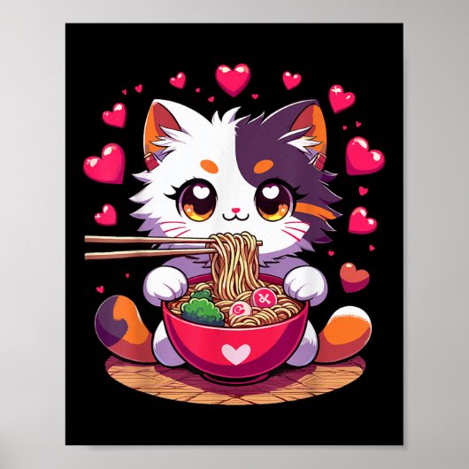 アニメ猫食べラーメンハートヴァレンティ ポスター (正面)