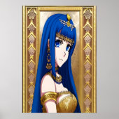 アニメ王女の青い目と髪 | AIアートポスター ポスター (正面)