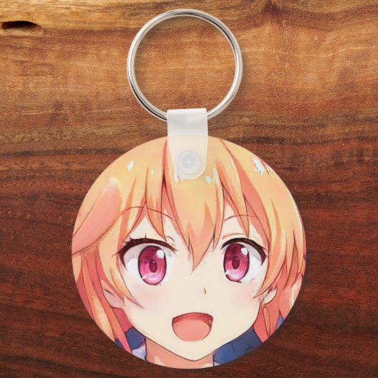 アニメ生姜の髪の女の子の梅の目キーチェーン キーホルダー (正面)