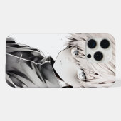 アニメ白髪キャラクターiPhone 15 Pro Maxケース iPhoneケース (裏面横)