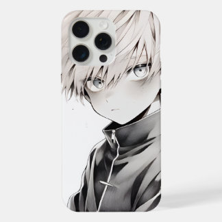 アニメ白髪キャラクターiPhone 15 Pro Maxケース iPhone 15 Pro Maxケース