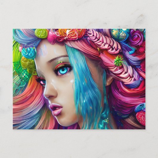 アニメ美しいベビー肌の女神グラフィック ポストカード (正面)