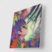 アニメ芸術祭の森 – 日本マンガスタイル スクエア壁時計 (傾斜)