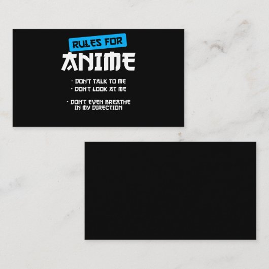 アニメ衣料マンガアートコスプレ大量贈与を規定する 名刺 (正面/裏面)