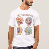 アニメ見て寝て食べるを繰り返す - 面白いヲタク日常 Tシャツ (正面)
