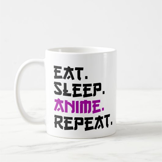 アニメ見る寝る食べる繰り返す コーヒーマグカップ (左)