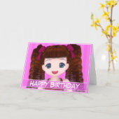 アニメ誕生日カード カード (黄色い花)