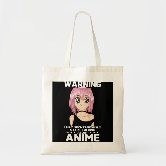 アニメ警告について話し始めるかもしれない トートバッグ (正面)